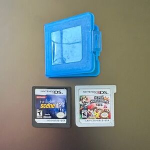 Nintendo DS and 3DS Game Cartridges with Blue Case